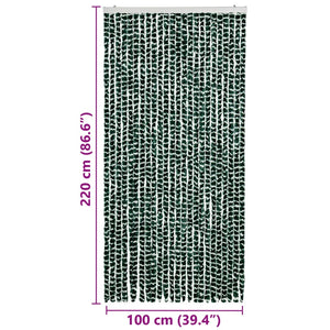 Chenille Insektenschutzvorhang Grün/Weiß 100x220 cm
