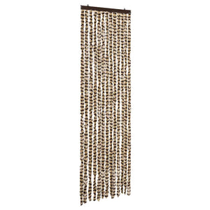 Chenille Insektenschutzvorhang Beige Braun 56x185 cm