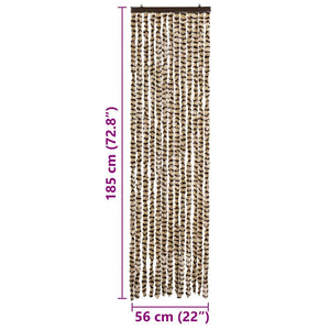 Chenille Insektenschutzvorhang Beige Braun 56x185 cm