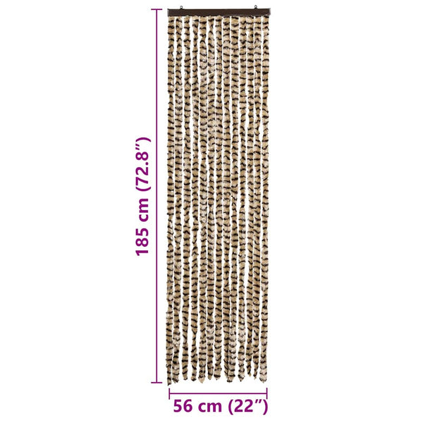 Chenille Insektenschutzvorhang Beige Braun 56x185 cm