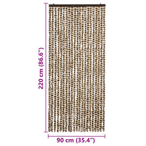 Insektenschutzvorhang Chenille Beige Braun 90x220cm