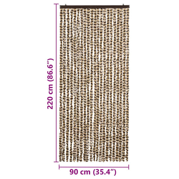 Insektenschutzvorhang Chenille Beige Braun 90x220cm