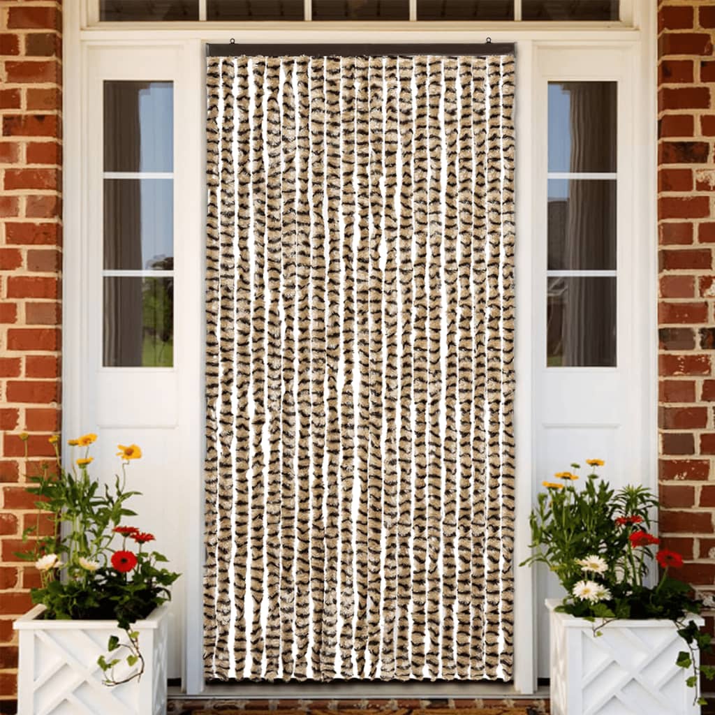 Insektenschutzvorhang Chenille Beige Braun 90x220cm