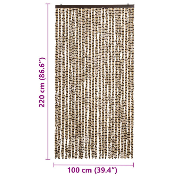 Chenille Insektenschutzvorhang Beige Braun 100x220 cm