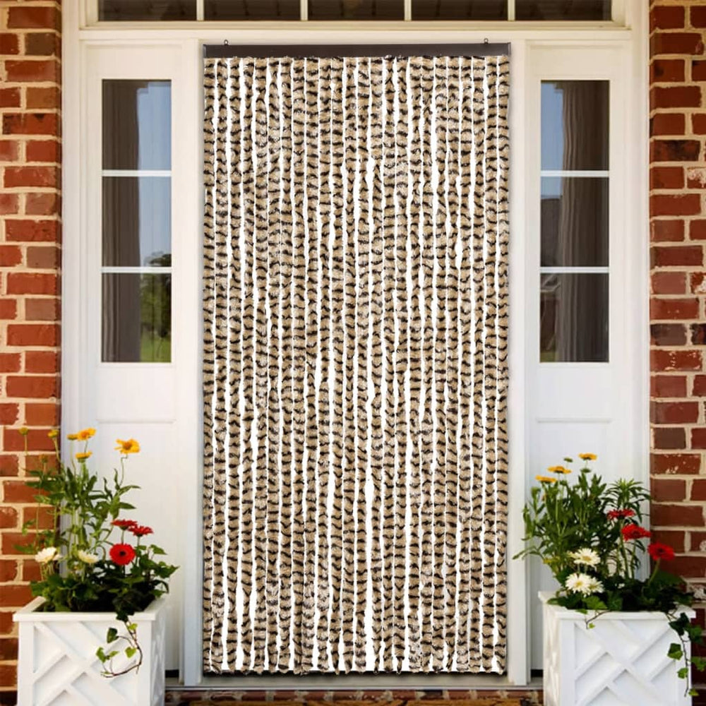 Chenille Insektenschutzvorhang Beige Braun 100x220 cm
