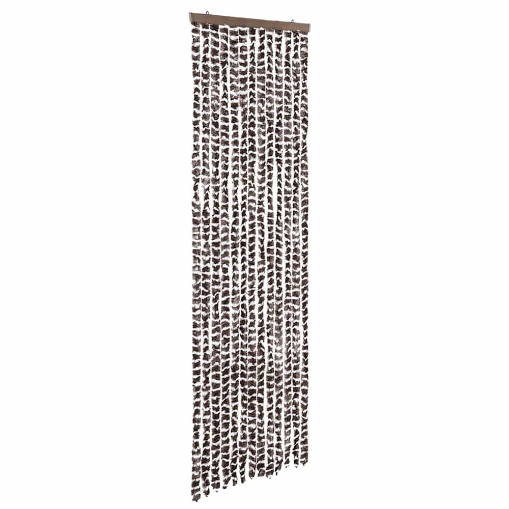 Chenille Insektenschutzvorhang Braun/Weiß 56x185 cm