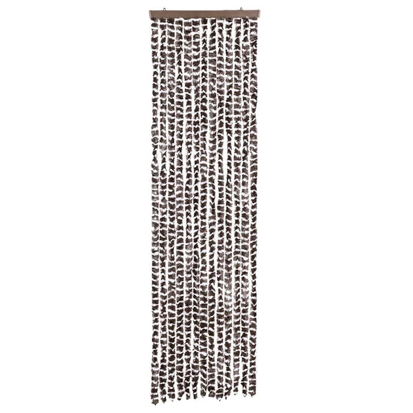 Chenille Insektenschutzvorhang Braun/Weiß 56x185 cm