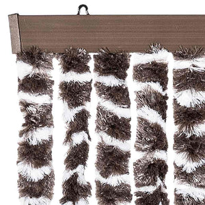 Chenille Insektenschutzvorhang Braun/Weiß 56x185 cm
