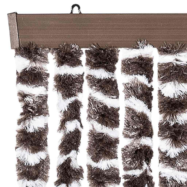 Chenille Insektenschutzvorhang Braun/Weiß 56x185 cm