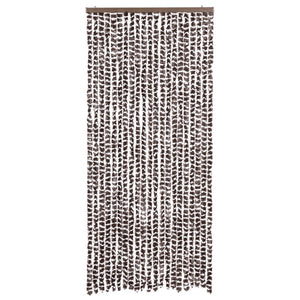 Chenille Insektenschutzvorhang Braun/Weiß 90x220 cm