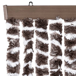 Chenille Insektenschutzvorhang Braun/Weiß 90x220 cm