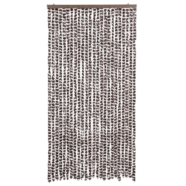 Chenille Insektenschutzvorhang Braun/Weiß 100x220cm