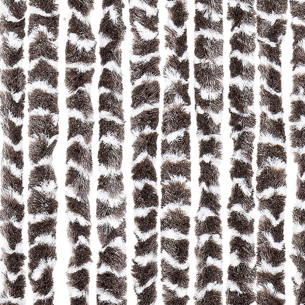 Chenille Insektenschutzvorhang Braun/Weiß 100x220cm