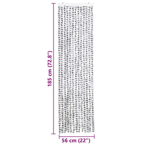 vidaXL Rideau anti-insectes gris clair et foncé 56x185 cm Chenille