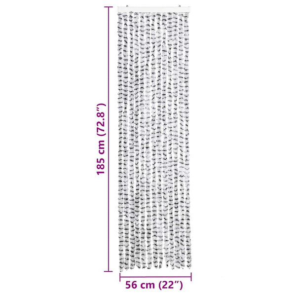 vidaXL Rideau anti-insectes gris clair et foncé 56x185 cm Chenille