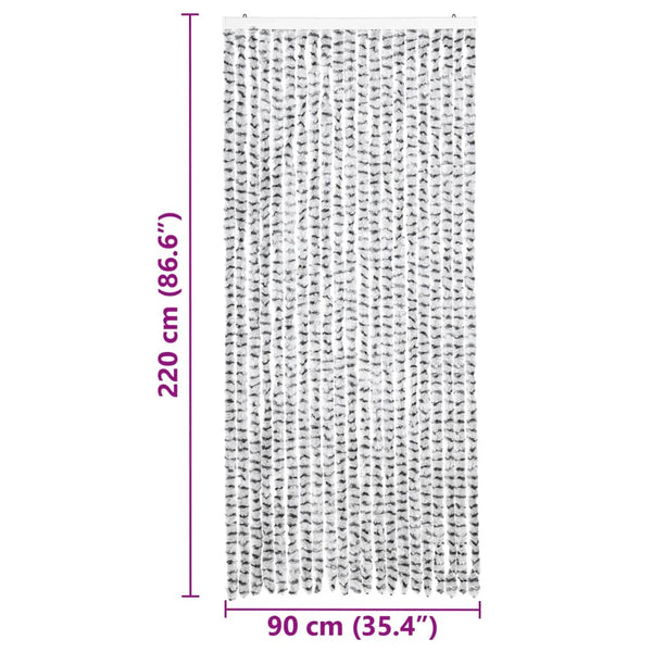 Chenille Insektenschutzvorhang Grau 90x220cm