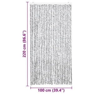 Chenille Insektenschutzvorhang Grau 100x220 cm