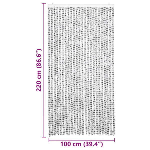 Chenille Insektenschutzvorhang Grau 100x220 cm