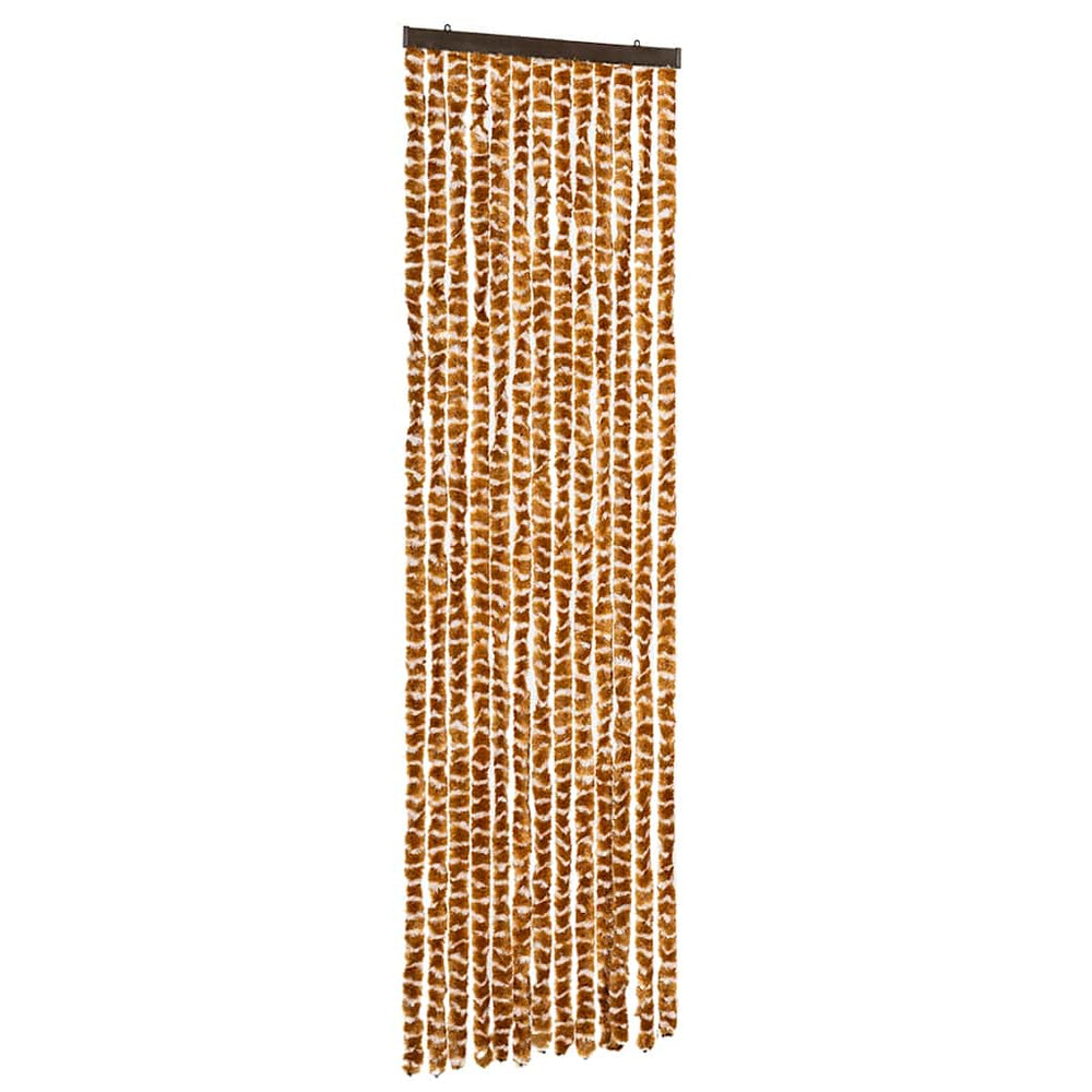 Chenille Insektenschutzvorhang Ocker/Weiß 56x185cm