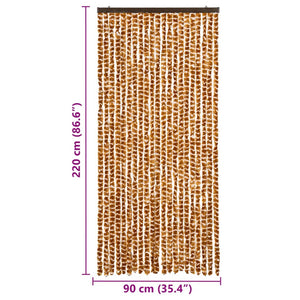 Insektenschutzvorhang Chenille Ocker/Weiß 90x220cm