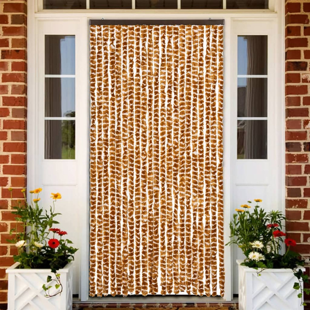 Insektenschutzvorhang Chenille Ocker/Weiß 90x220cm