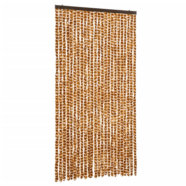 Chenille Insektenschutzvorhang Ocker/Weiß 100x220 cm