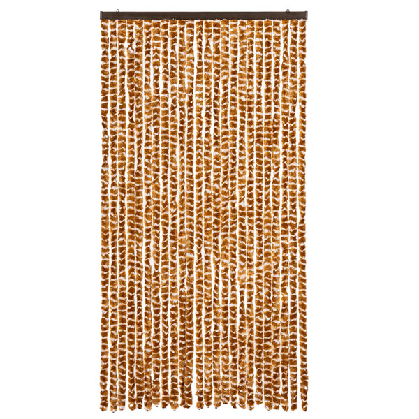 Chenille Insektenschutzvorhang Ocker/Weiß 100x220 cm