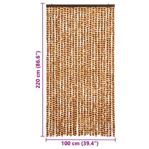 Chenille Insektenschutzvorhang Ocker/Weiß 100x220 cm