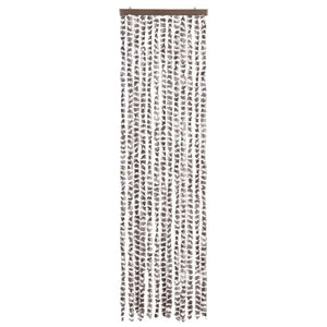 Chenille Insektenschutzvorhang Taupe/Weiß 56x185cm