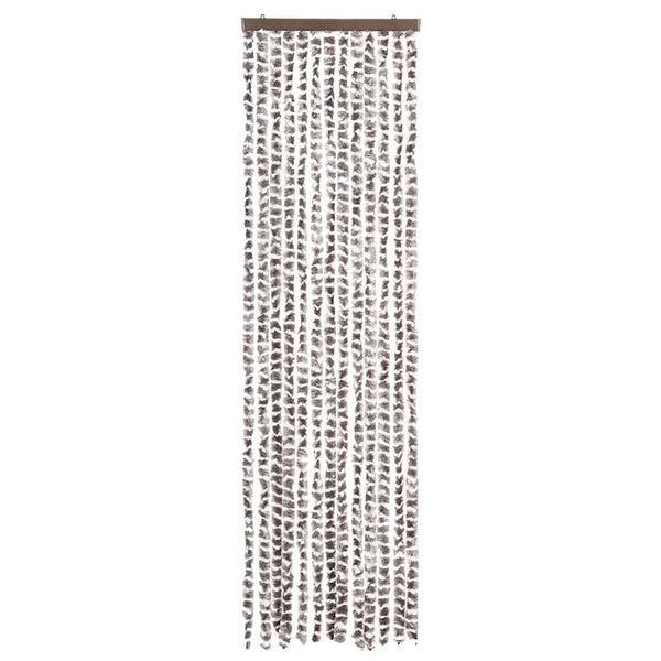 Chenille Insektenschutzvorhang Taupe/Weiß 56x185cm