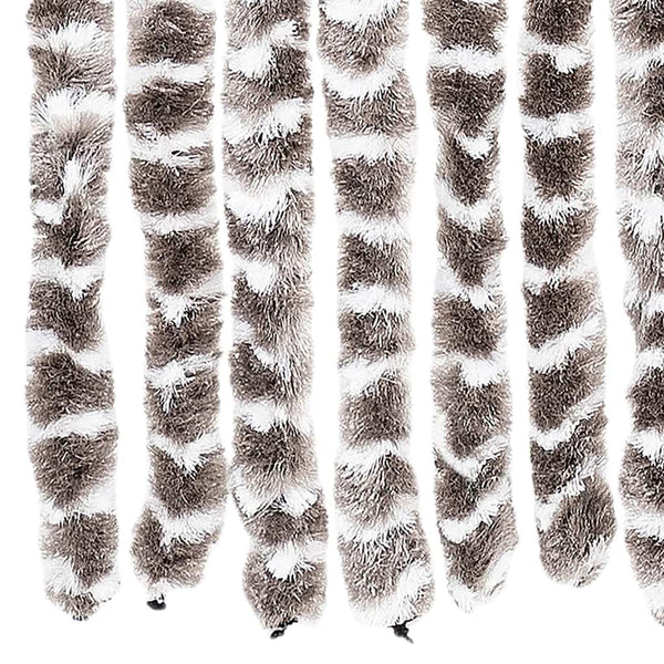 Chenille Insektenschutzvorhang Taupe/Weiß 56x185cm