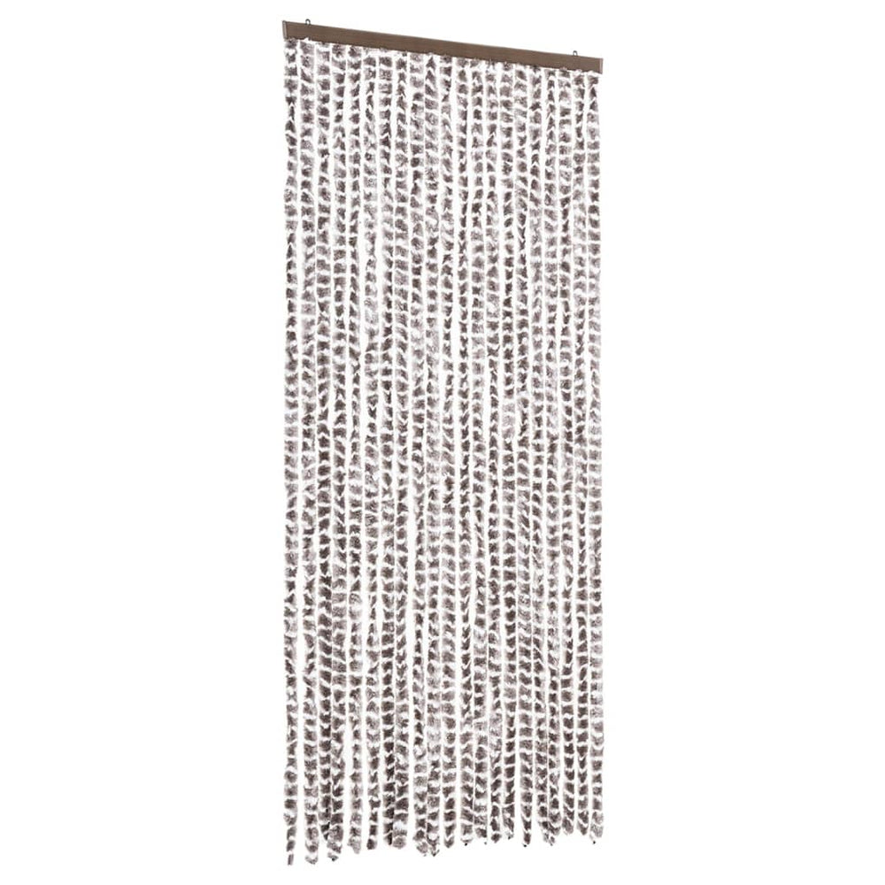 Chenille Insektenschutzvorhang Taupe/Weiß 90x220 cm
