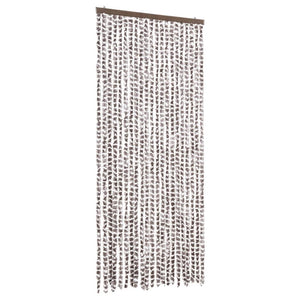 Chenille Insektenschutzvorhang Taupe/Weiß 90x220 cm