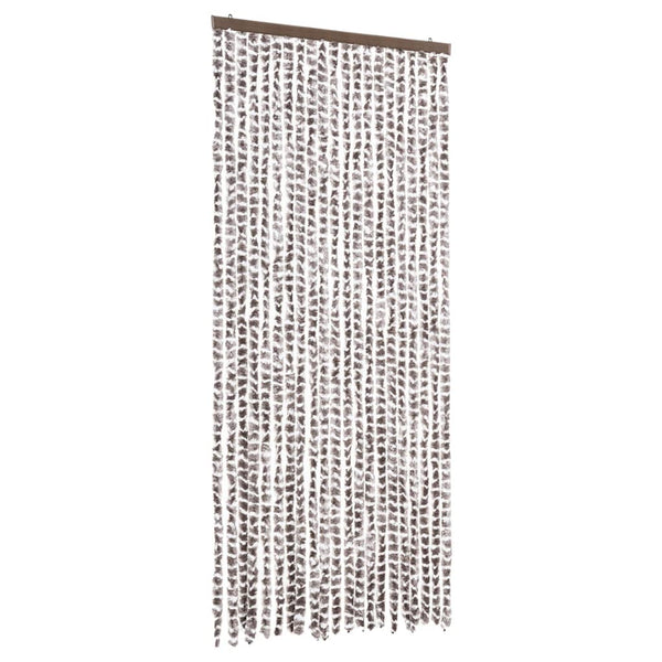 Chenille Insektenschutzvorhang Taupe/Weiß 90x220 cm