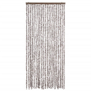 Chenille Insektenschutzvorhang Taupe/Weiß 90x220 cm