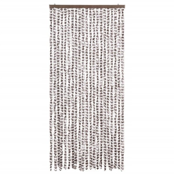 Chenille Insektenschutzvorhang Taupe/Weiß 90x220 cm