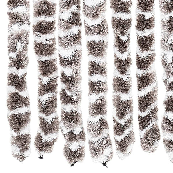 Chenille Insektenschutzvorhang Taupe/Weiß 90x220 cm