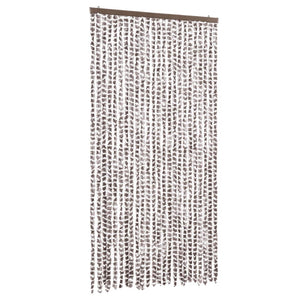 Chenille Insektenschutzvorhang 100x220cm Taupe/Weiß