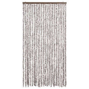 Chenille Insektenschutzvorhang 100x220cm Taupe/Weiß