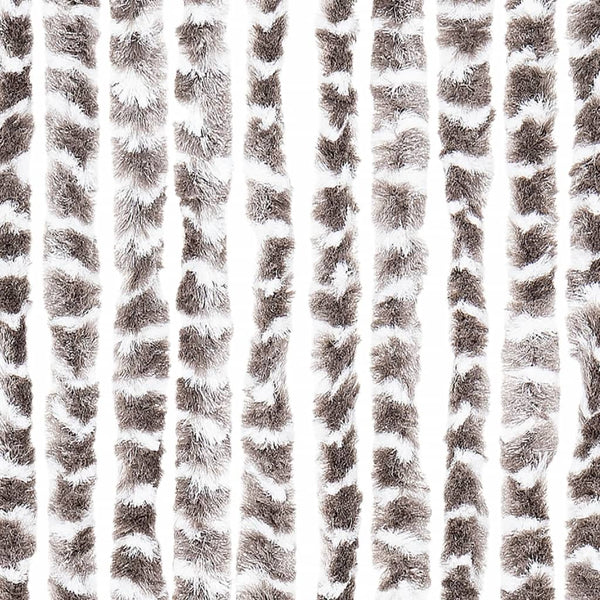 Chenille Insektenschutzvorhang 100x220cm Taupe/Weiß
