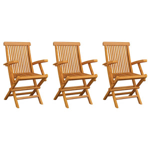 Gartenstühle 3 Stk. Massivholz Teak