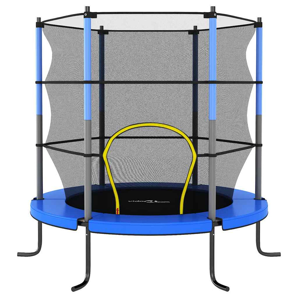 Rundes Trampolin mit Sicherheitsnetz Blau 140x160 cm
