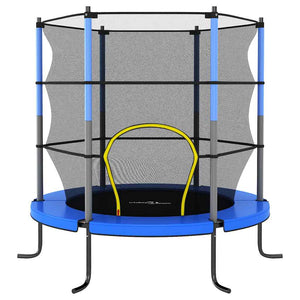 Rundes Trampolin mit Sicherheitsnetz Blau 140x160 cm