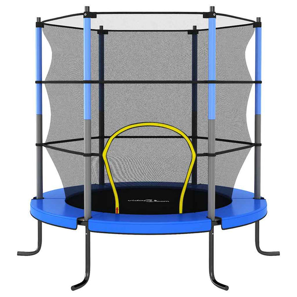 Rundes Trampolin mit Sicherheitsnetz Blau 140x160 cm