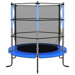 Rundes Trampolin mit Sicherheitsnetz Blau 140x160 cm