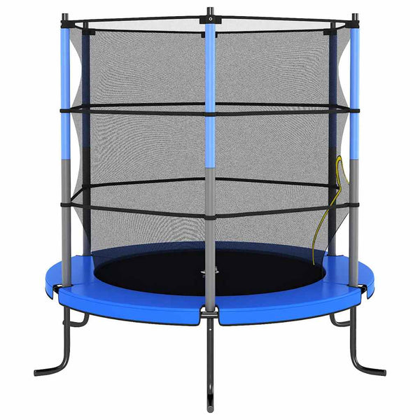 Rundes Trampolin mit Sicherheitsnetz Blau 140x160 cm