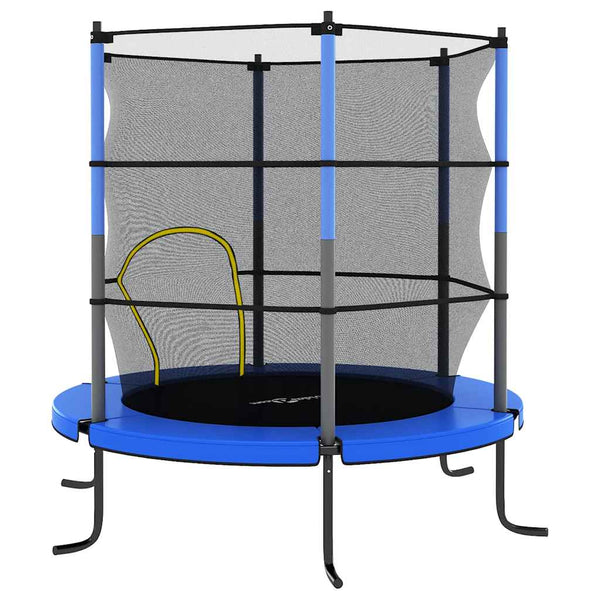 Rundes Trampolin mit Sicherheitsnetz Blau 140x160 cm