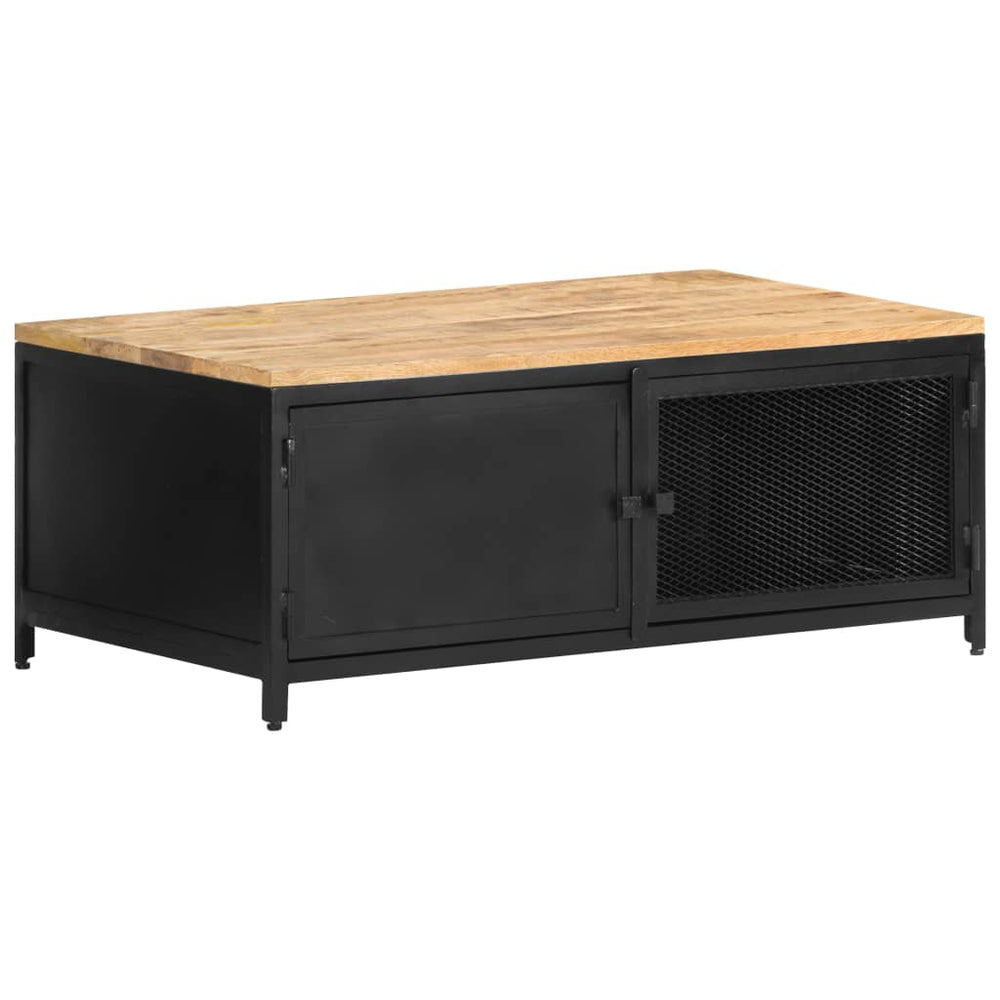 vidaXL Table basse 90x50x37 cm Bois de manguier massif brut