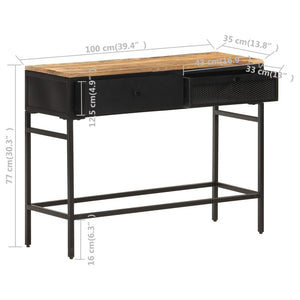 vidaXL Buffet 100x35x77 cm Bois de manguier massif brut