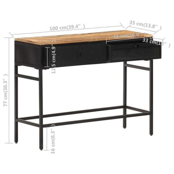 vidaXL Buffet 100x35x77 cm Bois de manguier massif brut